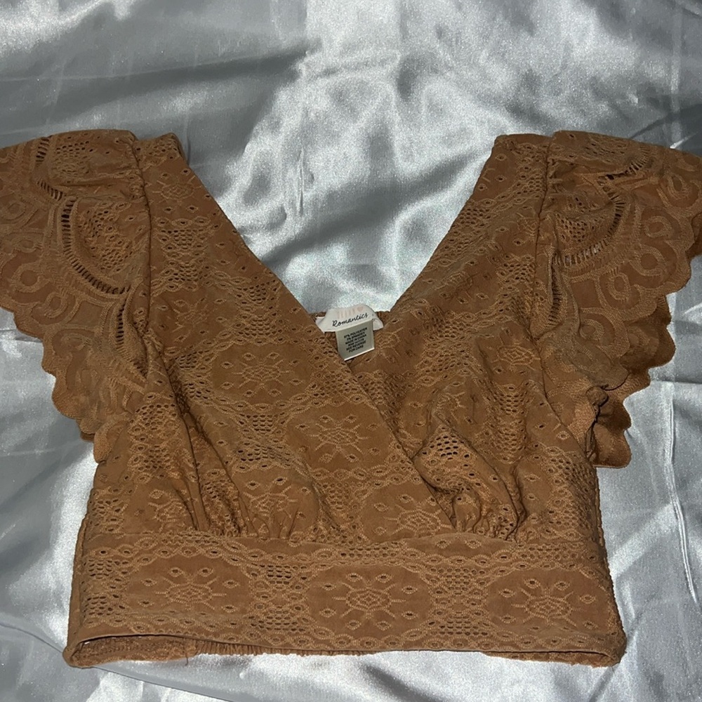 Small crop top mustard tan color